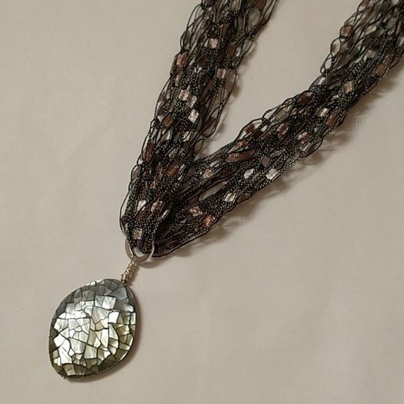 Hand Crocheted Ladder Ribbon Necklace! - Picture 1 of 7
